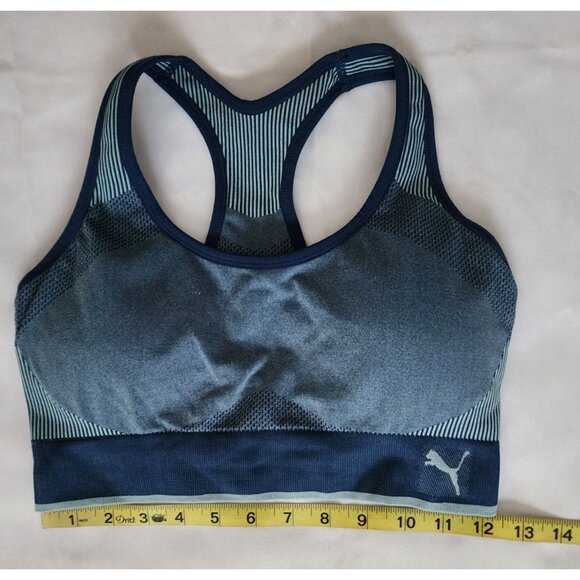 Puma Women's Blue Combo Seamless Medium Support Sports Bra Size Large - Picture 11 of 11